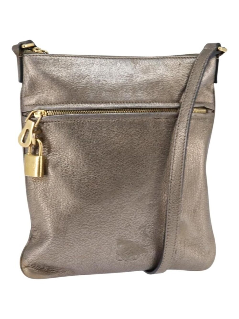 LOEWE anagram Shoulder Bag Leather Gold